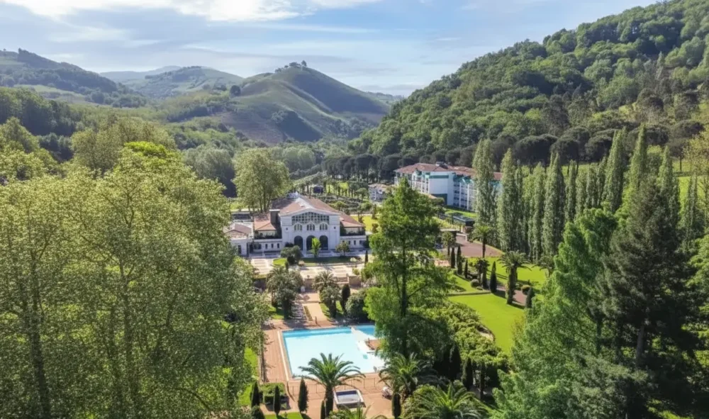Les thermes de Cambo les bains vues du ciel