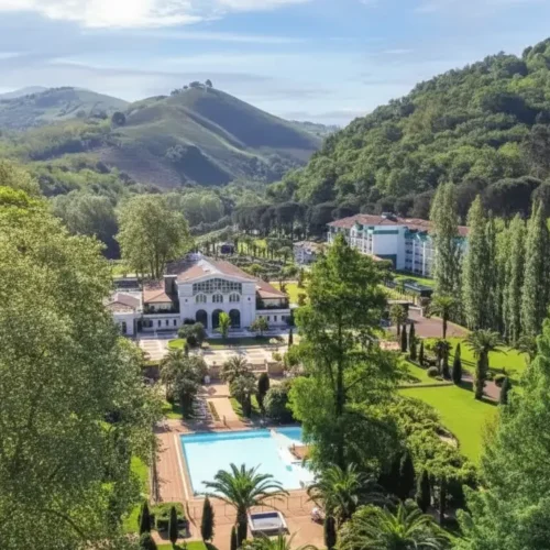 Les thermes de Cambo les bains vues du ciel